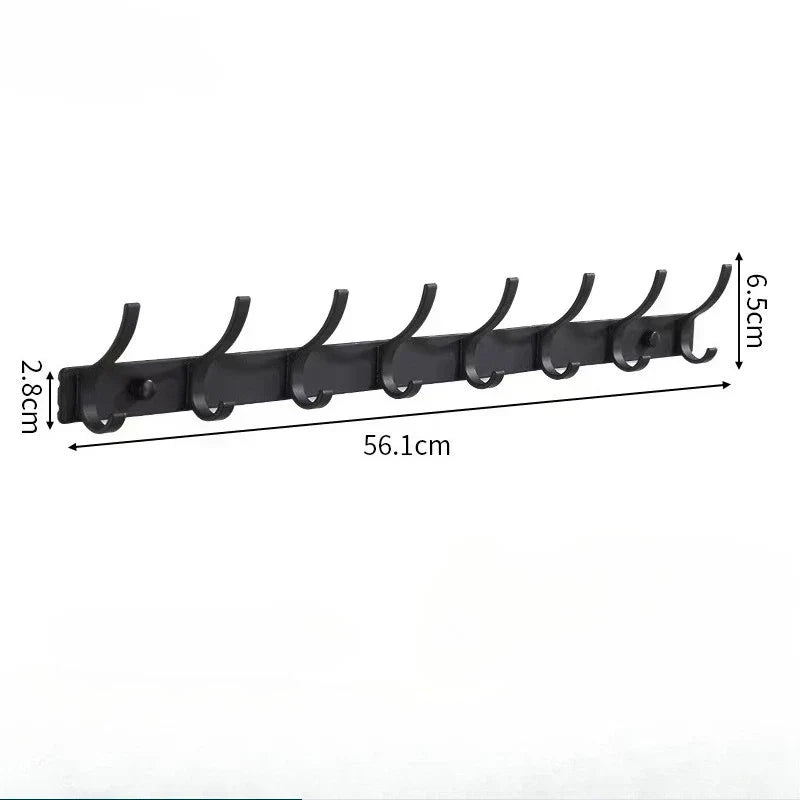 Rustproof Aluminum Nail-Mounted Hook Rack (7 Hooks)