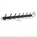 Rustproof Aluminum Nail-Mounted Hook Rack (7 Hooks)