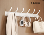 Rustproof Aluminum Nail-Mounted Hook Rack (7 Hooks)