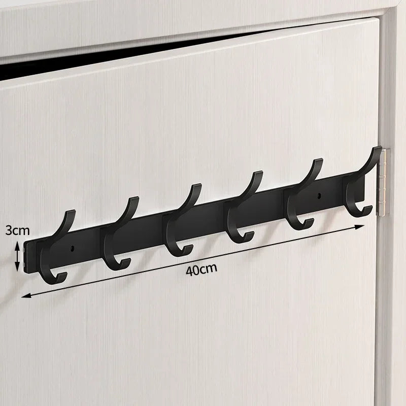 Rustproof Aluminum Nail-Mounted Hook Rack (7 Hooks)