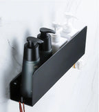 Rustproof Aluminum Space-Saving Wall Shelf Organizer With Hooks