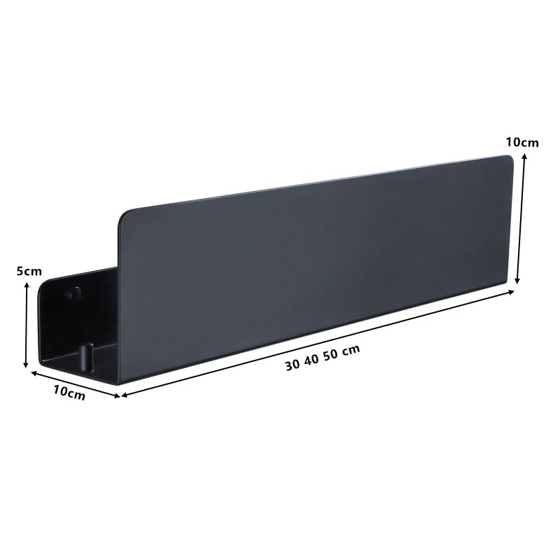 Rustproof Aluminum Space-Saving Wall Shelf Organizer With Hooks