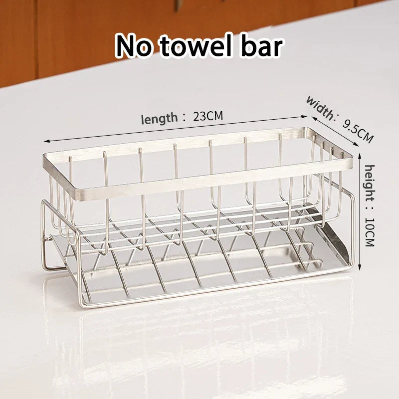 Rustproof Stainless Steel Freestanding Sponge & Brush Holder