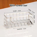 Rustproof Stainless Steel Freestanding Sponge & Brush Holder