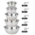 Rustproof Stainless Steel Stackable Mixing Bowls (Set of 5)