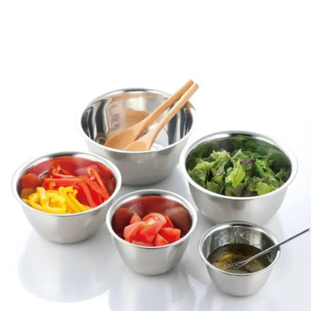 Rustproof Stainless Steel Stackable Mixing Bowls (Set of 5)