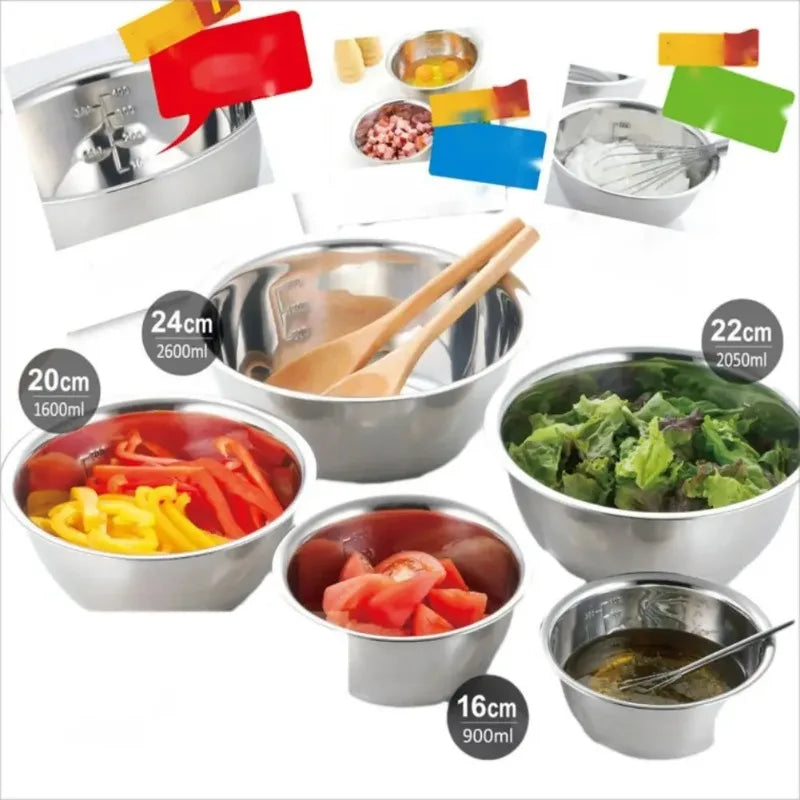 Rustproof Stainless Steel Stackable Mixing Bowls (Set of 5)