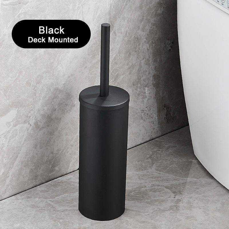 Rustproof Stainless Steel Toilet Brush & Holder (Removable Inner Cup)