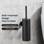 Rustproof Stainless Steel Toilet Brush & Holder (Removable Inner Cup)
