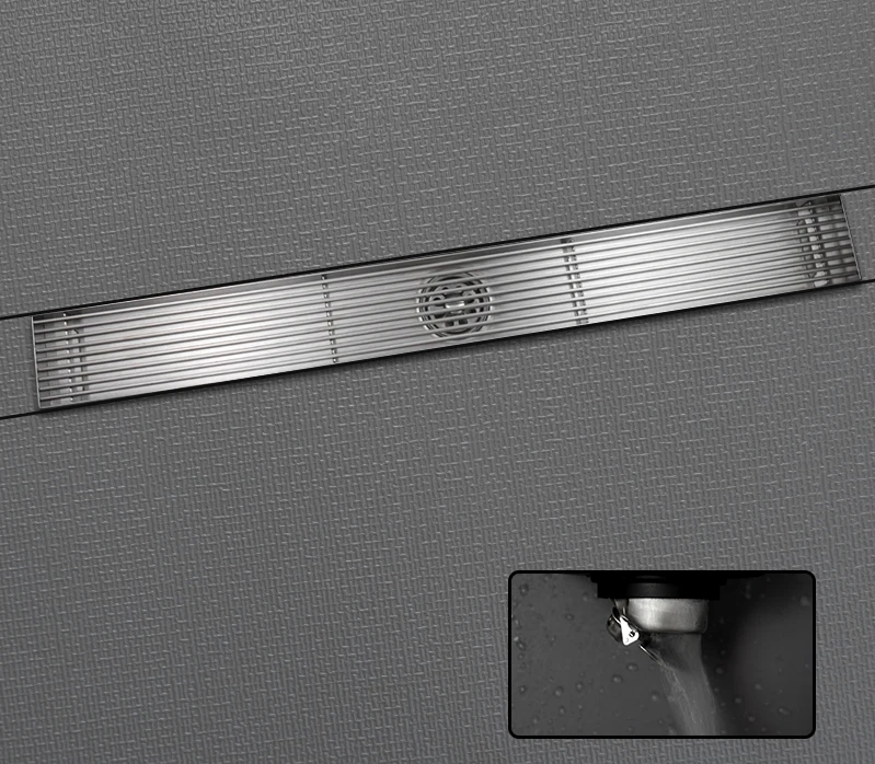 SUS304 Stainless Steel & Anti-Odor Tile-In Linear Shower Drain (600mm)