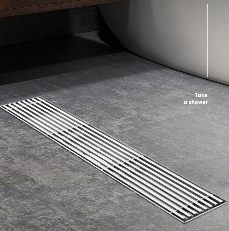 SUS304 Stainless Steel & Anti-Odor Tile-In Linear Shower Drain (600mm)