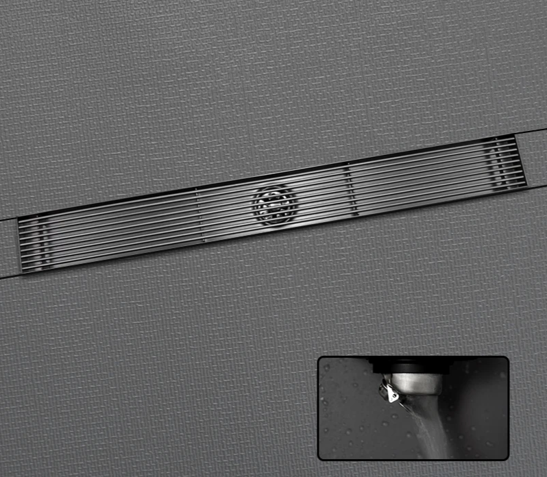 SUS304 Stainless Steel & Anti-Odor Tile-In Linear Shower Drain (600mm)