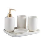 Scandinavian Ceramic Bathroom Accessory Set (4-Piece)
