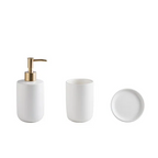 Scandinavian Ceramic Bathroom Accessory Set (4-Piece)