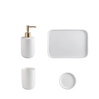 Scandinavian Ceramic Bathroom Accessory Set (4-Piece)