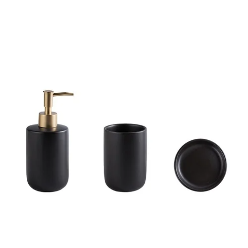 Scandinavian Ceramic Bathroom Accessory Set (4-Piece)