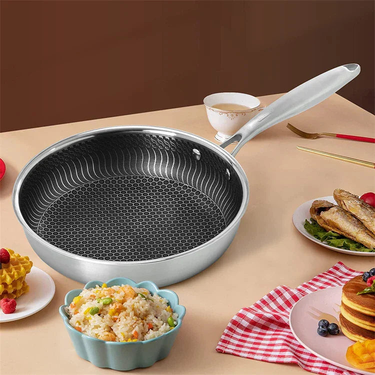 Scratch-Resistant Honeycomb Nonstick Frying Pan