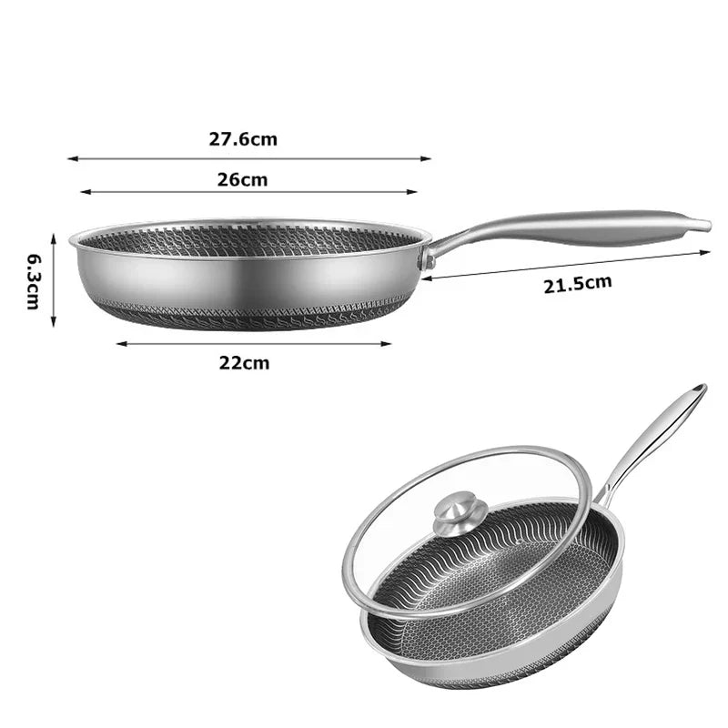 Scratch-Resistant Honeycomb Nonstick Frying Pan