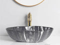 Scratch-Resistant Marble-Pattern Ceramic Vessel Sink (Above-Counter)