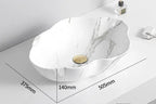 Scratch-Resistant Marble-Pattern Ceramic Vessel Sink (Above-Counter)