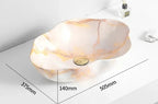 Scratch-Resistant Marble-Pattern Ceramic Vessel Sink (Above-Counter)