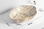 Scratch-Resistant Marble-Pattern Ceramic Vessel Sink (Above-Counter)