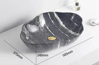 Scratch-Resistant Marble-Pattern Ceramic Vessel Sink (Above-Counter)