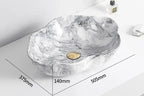 Scratch-Resistant Marble-Pattern Ceramic Vessel Sink (Above-Counter)
