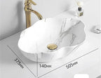 Scratch-Resistant Marble-Pattern Ceramic Vessel Sink (Above-Counter)