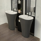 Seamless Solid Surface Pedestal Sink (Floor-Mount)