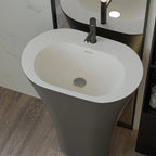 Seamless Solid Surface Pedestal Sink (Floor-Mount)