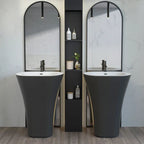 Seamless Solid Surface Pedestal Sink (Floor-Mount)