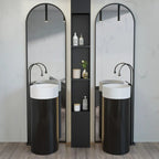 Seamless Solid Surface Pedestal Sink (Floor-Mount)
