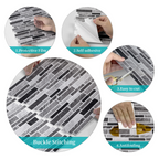 Self-Adhesive Black & White Marble Wall Stickers