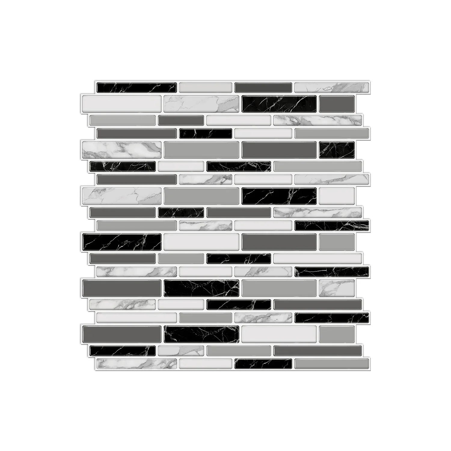 Self-Adhesive Black & White Marble Wall Stickers