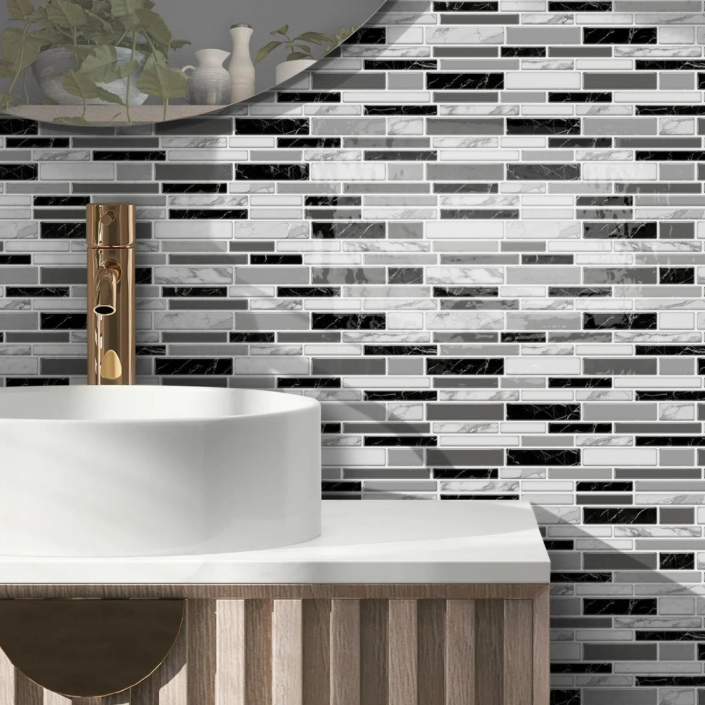 Self-Adhesive Black & White Marble Wall Stickers