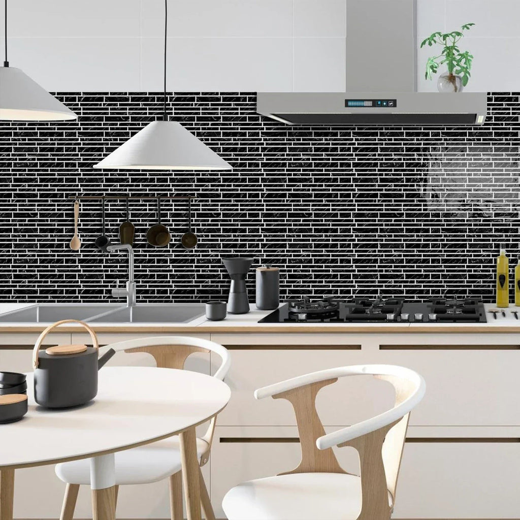 Self-Adhesive Black & White Marble Wall Stickers