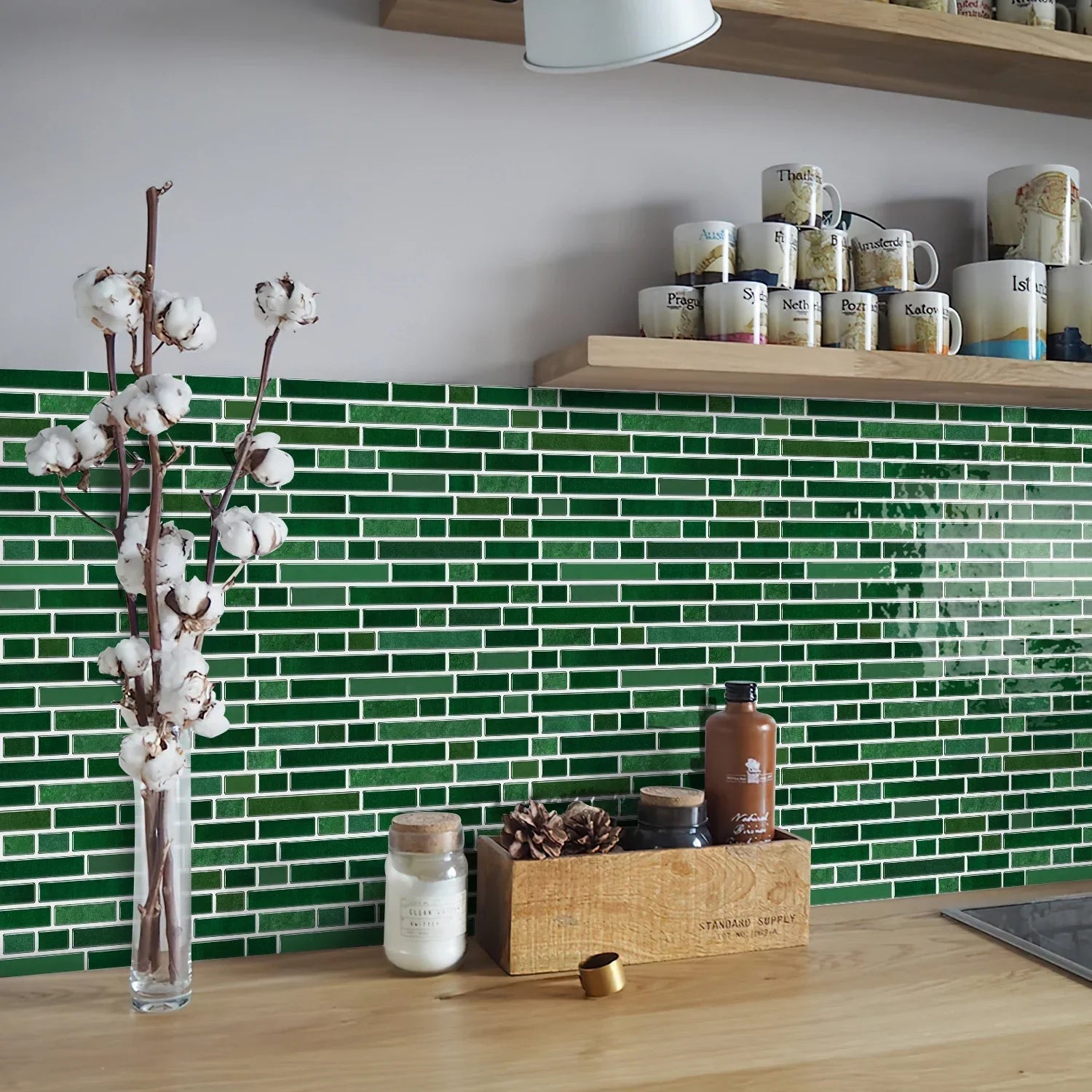Self-Adhesive Black & White Marble Wall Stickers