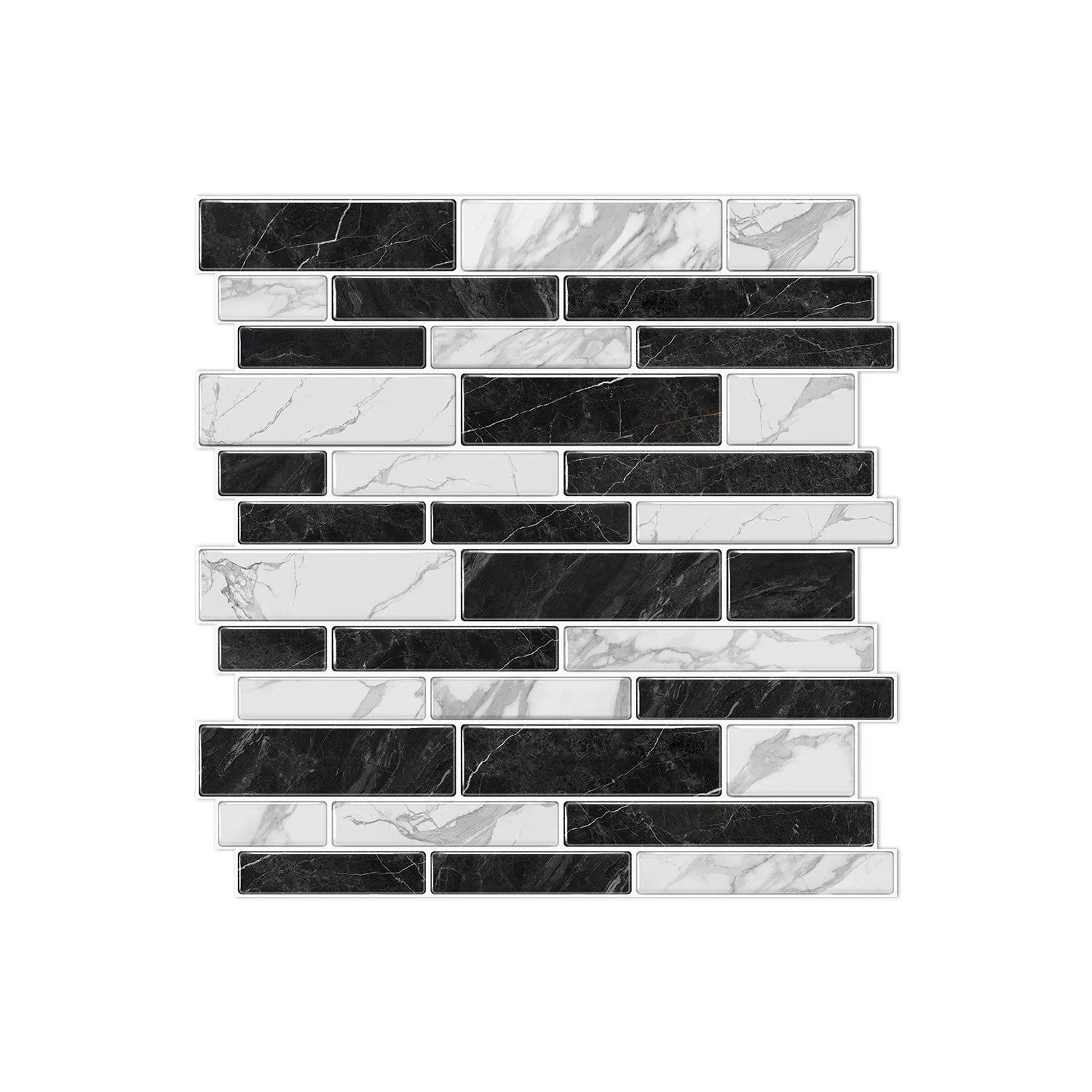 Self-Adhesive Black & White Marble Wall Stickers