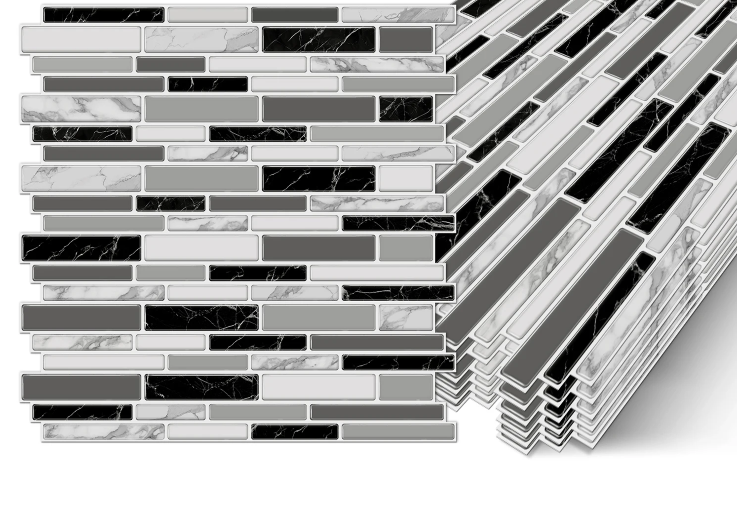 Self-Adhesive Black & White Marble Wall Stickers