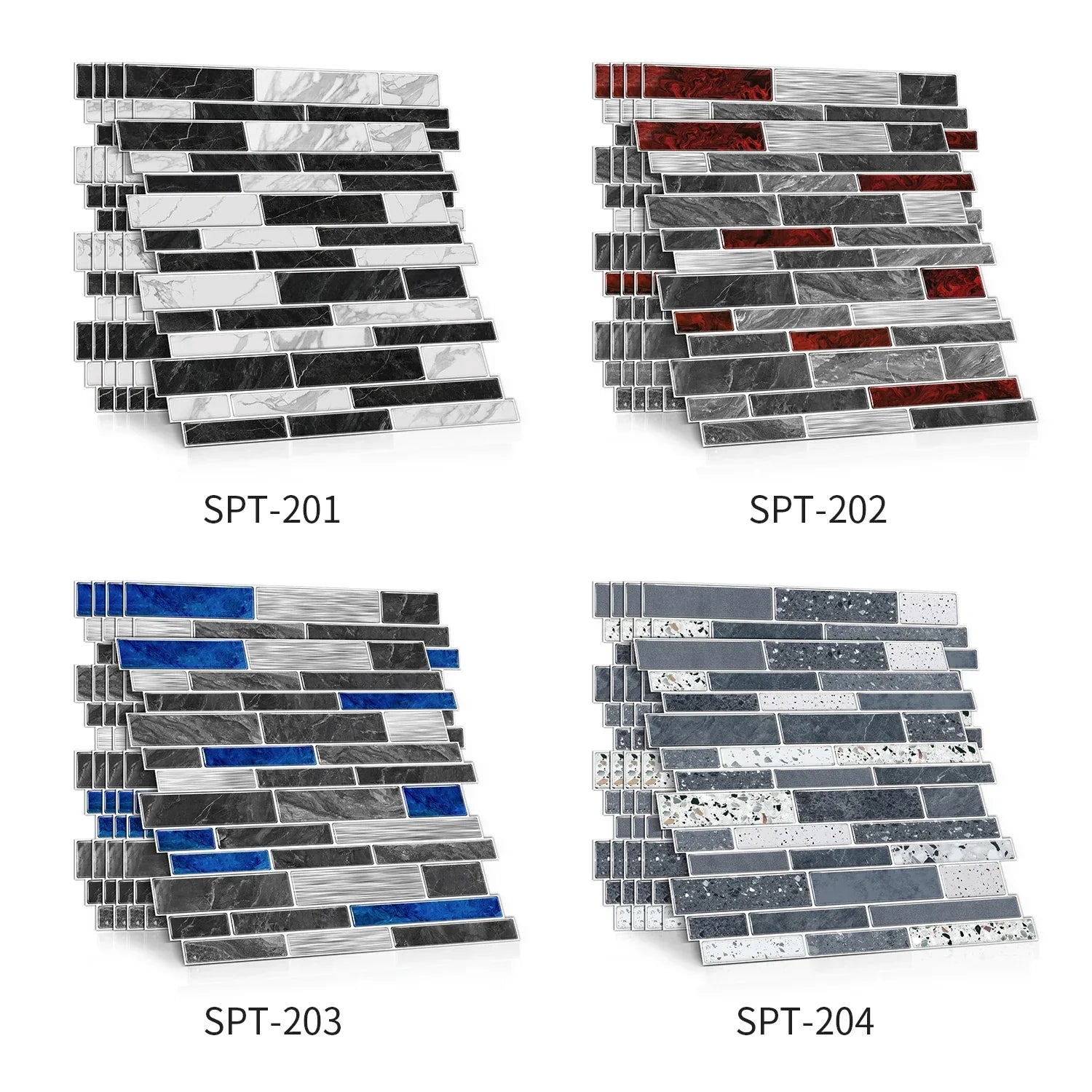 Self-Adhesive Black & White Marble Wall Stickers