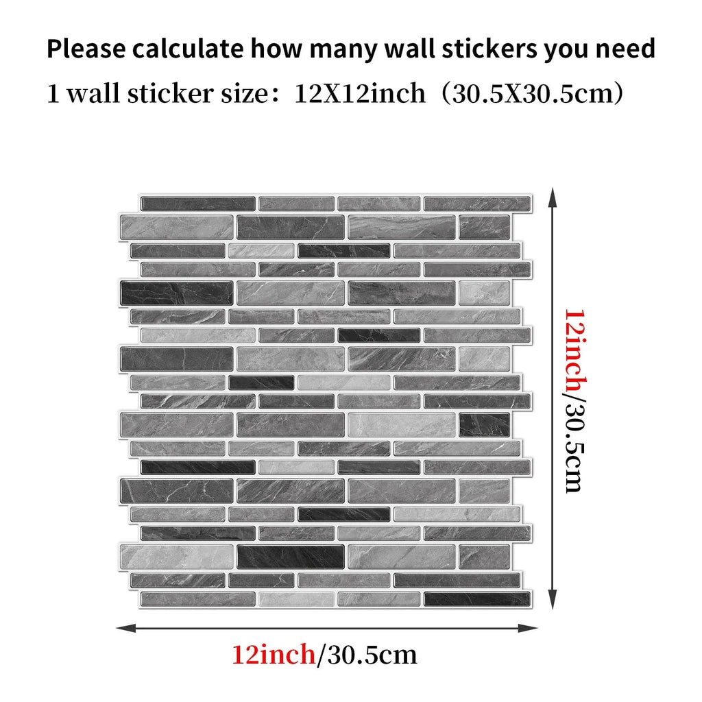 Self-Adhesive Black & White Marble Wall Stickers