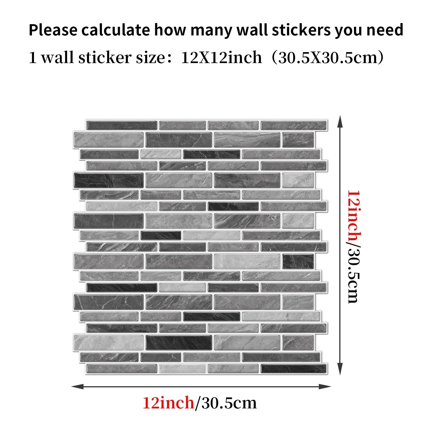 Self-Adhesive Black & White Marble Wall Stickers