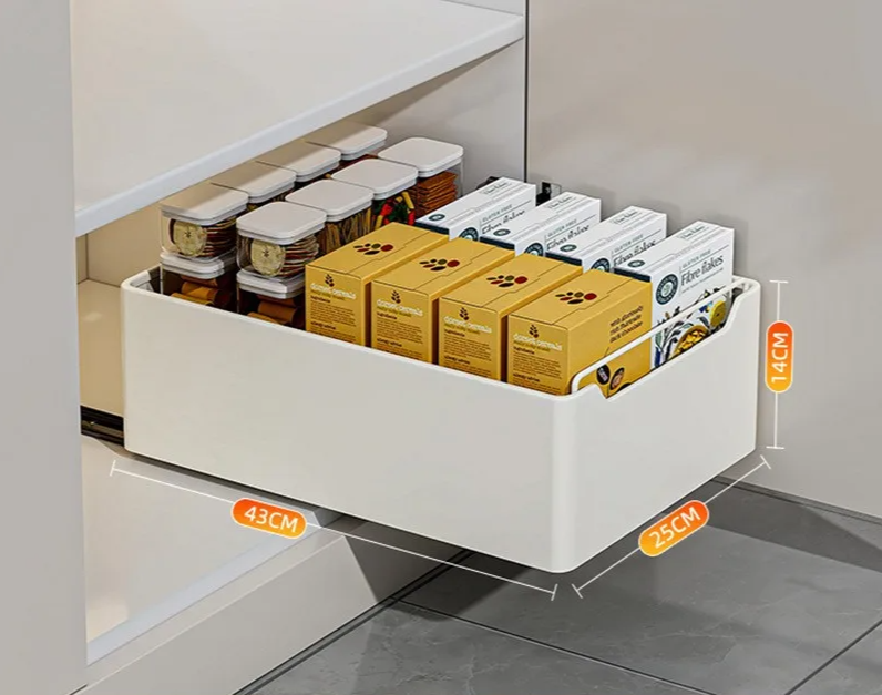 Self-Adhesive Carbon Steel Pull-Out Kitchen Organizer (No-Drill)