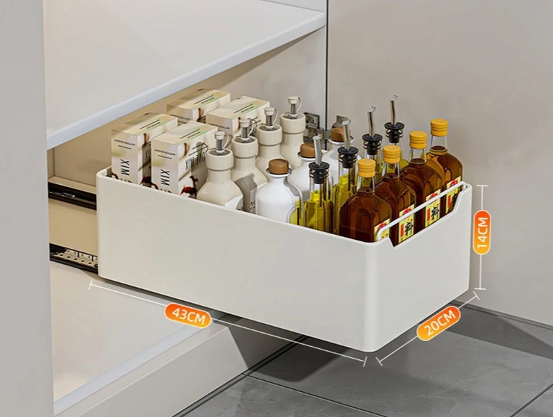 Self-Adhesive Carbon Steel Pull-Out Kitchen Organizer (No-Drill)