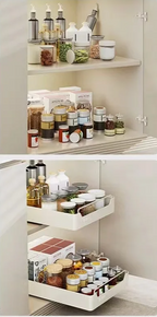 Self-Adhesive Carbon Steel Pull-Out Kitchen Organizer (No-Drill)
