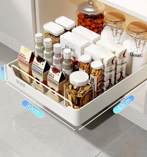 Self-Adhesive Carbon Steel Pull-Out Kitchen Organizer (No-Drill)