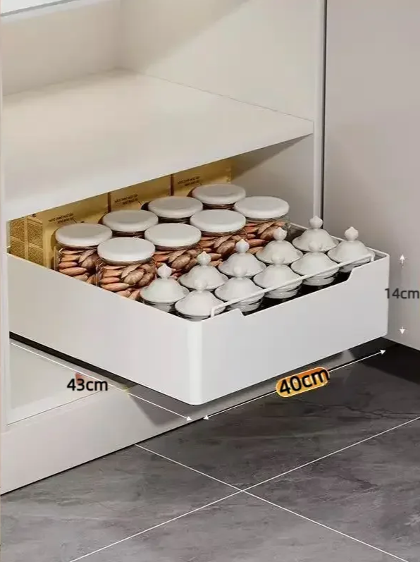 Self-Adhesive Carbon Steel Pull-Out Kitchen Organizer (No-Drill)