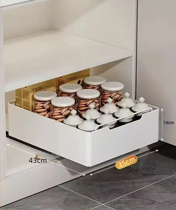 Self-Adhesive Carbon Steel Pull-Out Kitchen Organizer (No-Drill)