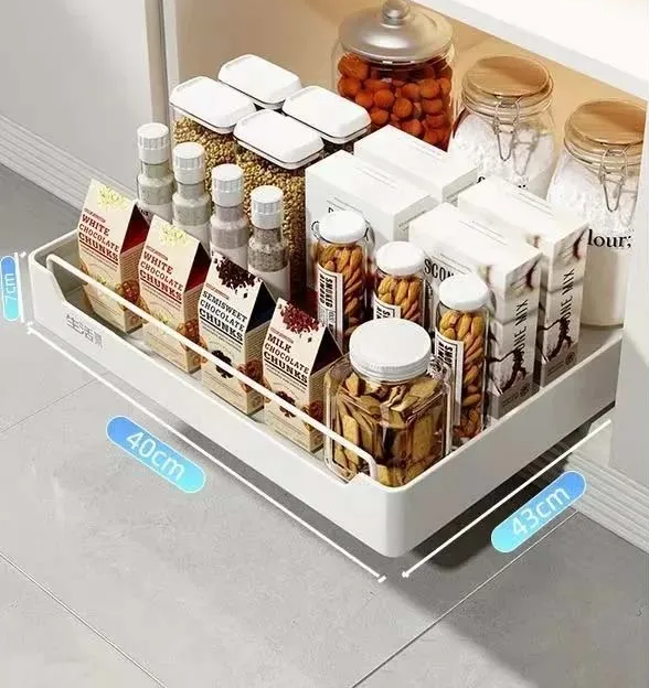 Self-Adhesive Carbon Steel Pull-Out Kitchen Organizer (No-Drill)